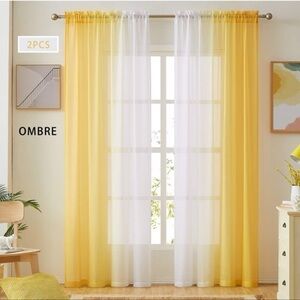 Faux Linen Sheer Curtains for Bedroom Living Room Rod Pocket, Privacy and Light